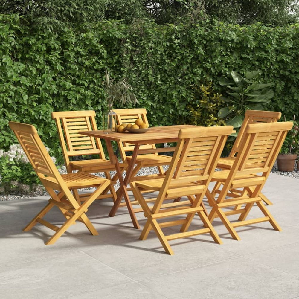 Vidaxl Skladacie záhradné stoličky 6 ks 47x63x90 tíkový masív